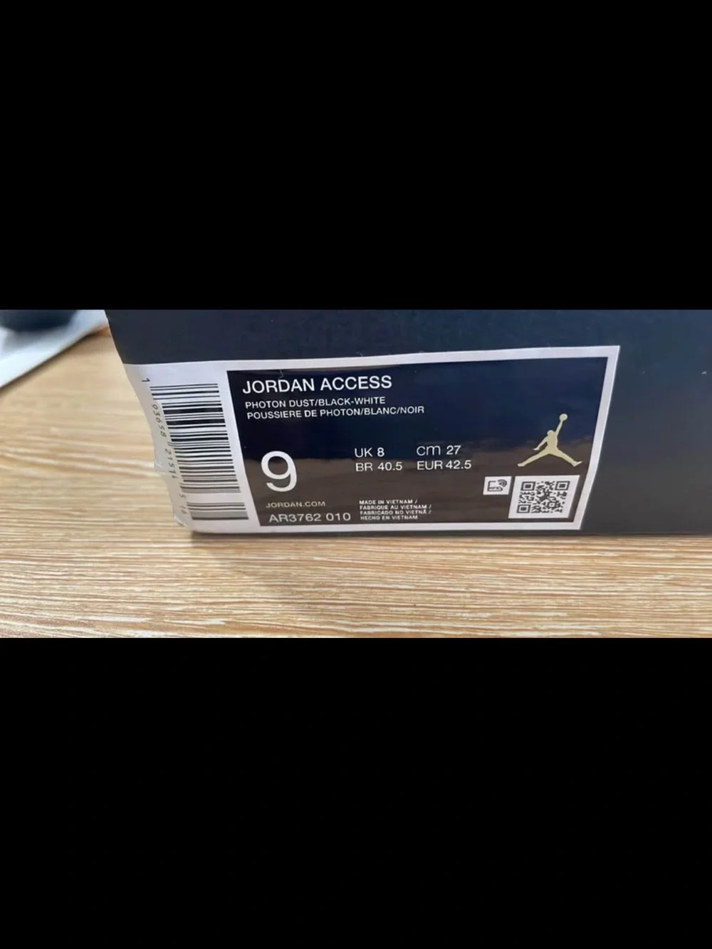 9M Jordan Jumpman Black Grey Sneakers